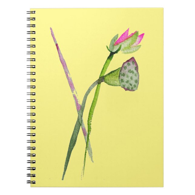Pink Lotus Zen Blume Buddhistische Kunst Notizblock (Vorderseite)