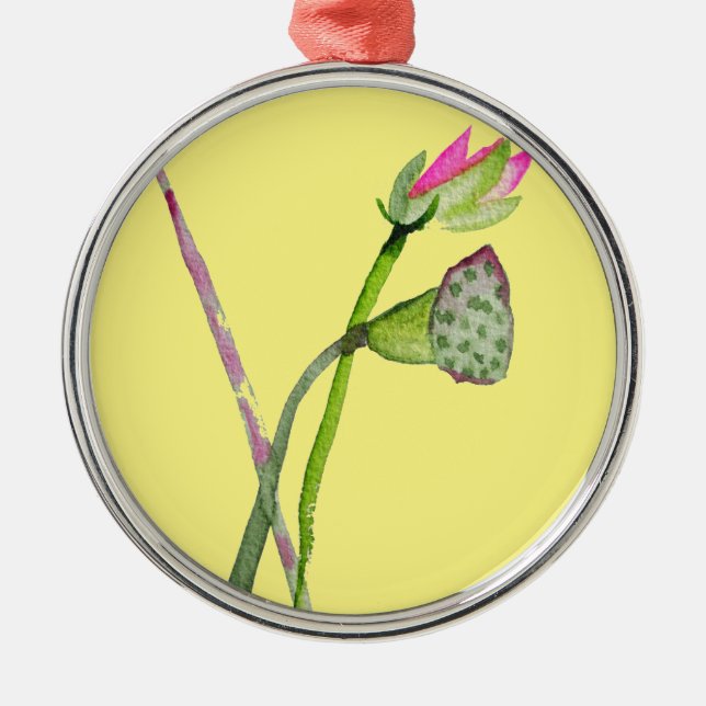Pink Lotus Zen Blume Buddhistische Kunst Ornament Aus Metall (Vorne)