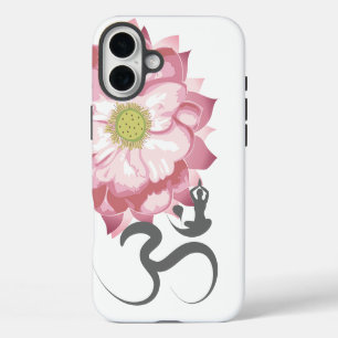 Pink Lotusblume Yoga & Zen Kalligrafie Om Aum iPhone Hülle