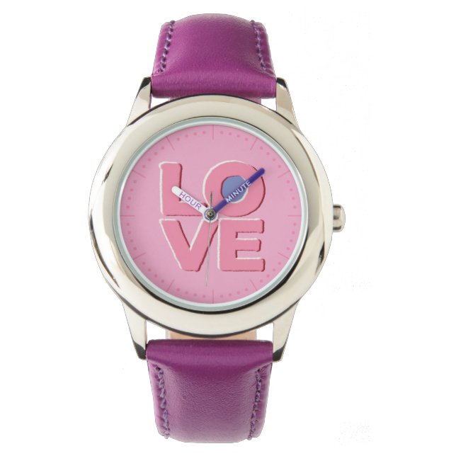 Pink LOVE -  Armbanduhr (Vorderseite)