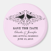 Pink Love Bird Wirbel Speichern das Date Magnet