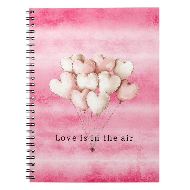 Pink Love is in the air heart balloons Notizblock (Vorderseite)