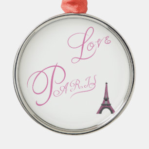 Pink-Love-Paris-Eiffel-Tower-Unique Silbernes Ornament