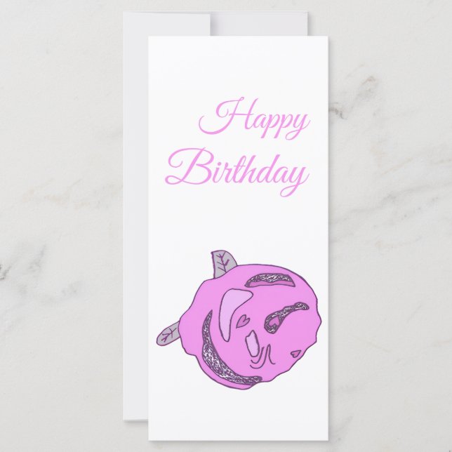 Pink Love Rose Happy Birthday Flat Card (Vorderseite)