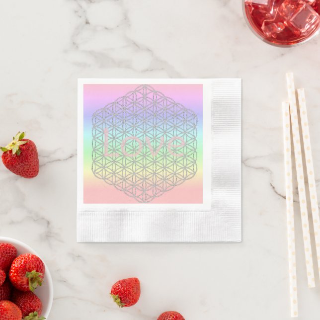 Pink Love Silver Mandala Wedding Serviette (Beispiel)