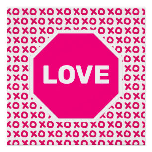Pink Love Stop Signale Poster