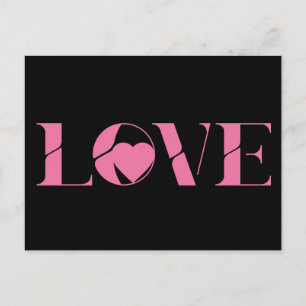 Pink Love Text Valentinstag Postkarte