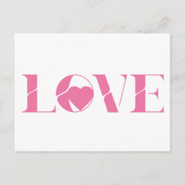 Pink Love Text Valentinstag Postkarte