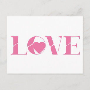 Pink Love Text Valentinstag Postkarte