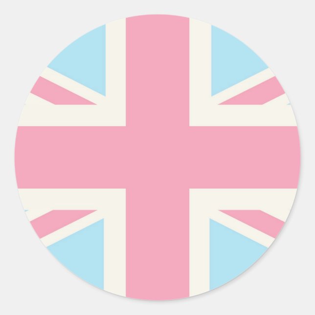 Pink Lovely Classic Union Jack British(UK) Flag Runder Aufkleber (Vorderseite)