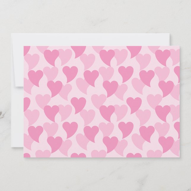 Pink Lovely Hearts Nahtloses Muster Karte (Rückseite)