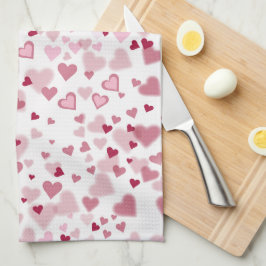 Pink Lovely Hearts Pattern Geschirrtuch