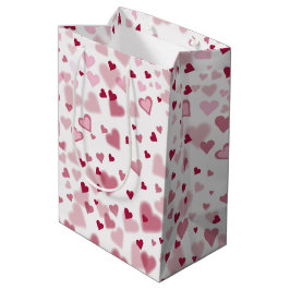 Pink Lovely Hearts Pattern Mittlere Geschenktüte