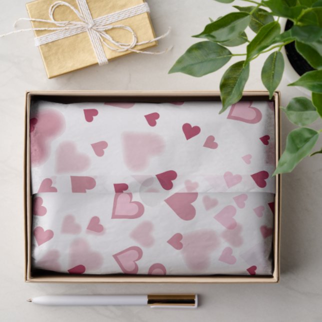  Pink Lovely Hearts Pattern  Seidenpapier (Geschenk)