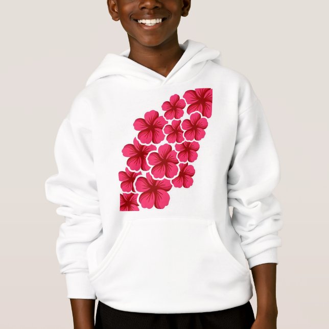 Pink loving cute flower floral  hoodie (Vorderseite)