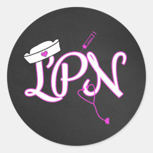 Pink LPN Krankenschwester bevorzugt Aufkleber/Umsc Runder Aufkleber