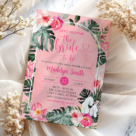 Pink Luau Hibiskus Tropisches Brautparty Einladung