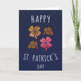 Pink Lucky Kleeblatt Clover Happy St Patrick`s Day Feiertagskarte
