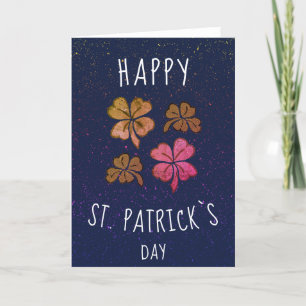 Pink Lucky Kleeblatt Clover Happy St Patrick`s Day Feiertagskarte