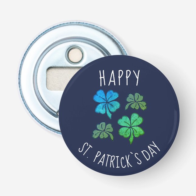 Pink Lucky Kleeblatt Clover Happy St Patrick`s Day Flaschenöffner (Vorderseite)