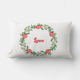 Pink Lumbar Blumenkissen mit kursiver Liebe Lendenkissen