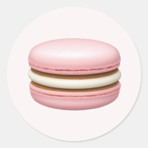 Pink Macaron Emoji Art Runder Aufkleber