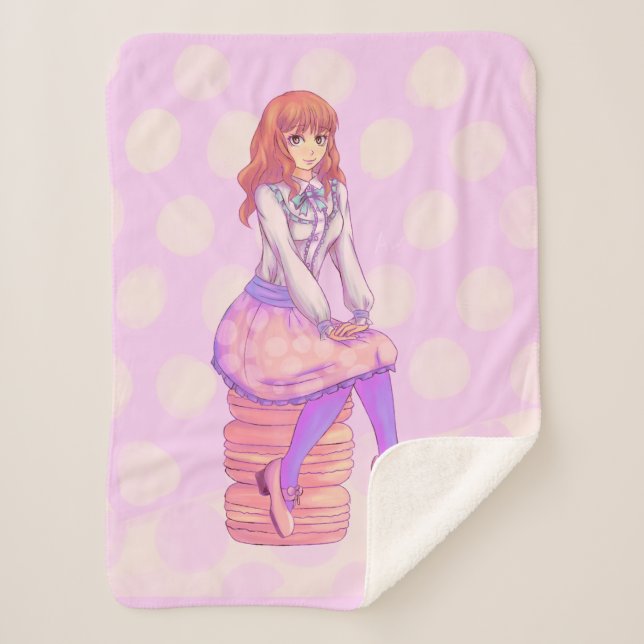 Pink Macaron Girl Sherpadecke (Vorderseite)
