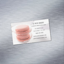 Pink Macarons Food Pastry Koch Bäckerei Bäckerei Magnetische Visitenkarte