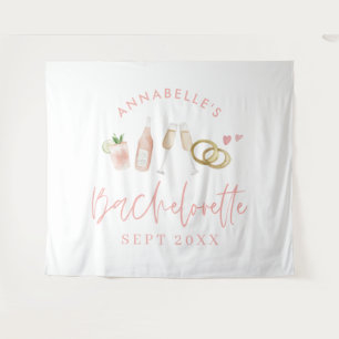 Pink mädchengängige Champagner Bachelorette Wochen Wandteppich