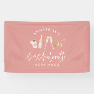 Pink mädchengängige Champagnerbachelorette Wochene Banner