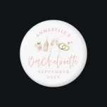 Pink mädchengrün-modern Champagner Bachelorette st Magnet<br><div class="desc">Pink mädchengängige Champagner- und Cocktails-Junggeselinnen-Abschied für Magnet</div>