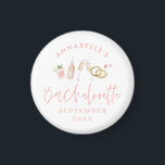 Pink mädchengrün-modern Champagner Bachelorette st Magnet<br><div class="desc">Pink mädchengängige Champagner- und Cocktails-Junggeselinnen-Abschied für Magnet</div>