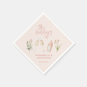 Pink mädchenhaft zarte moderne Wildblume Serviette