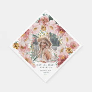 Pink mädchenhafte Foto-Abschlussfeier Serviette