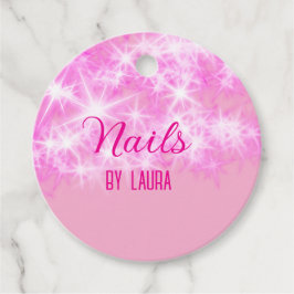 Pink mädchenhafte Glitzer Nägel hinzufügen Namen W Geschenkanhänger