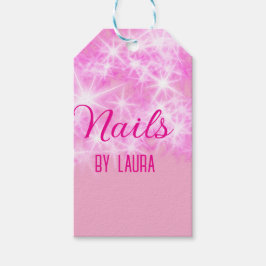 Pink mädchenhafte Glitzer Nägel hinzufügen Namen W Geschenkanhänger