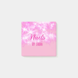 Pink mädchenhafte Glitzer Nägel hinzufügen Namen W Post-it Klebezettel
