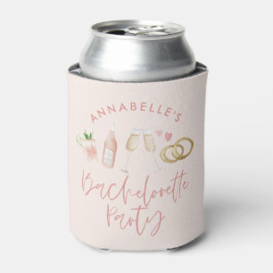 Pink mädchenhafte moderne Cocktail-Skript-Bachelor Dosenkühler