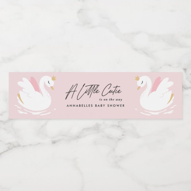 Pink mädchenhafte niedliche Schwan elegantes Babyd (Einzelnes Label)