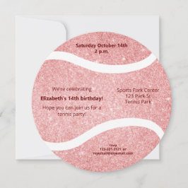 Pink mädchenhafte Tennisball zum Geburtstag Ankündigung