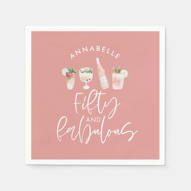 Pink mädchenhafte Wasserfarbe 50 und fabelhafter G Serviette (Vorderseite)