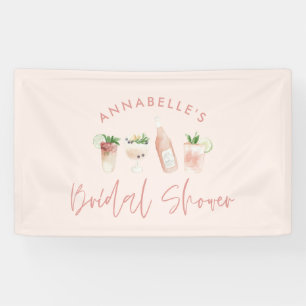 Pink mädchenhaftes, modernes Cocktailskript-Brautp Banner