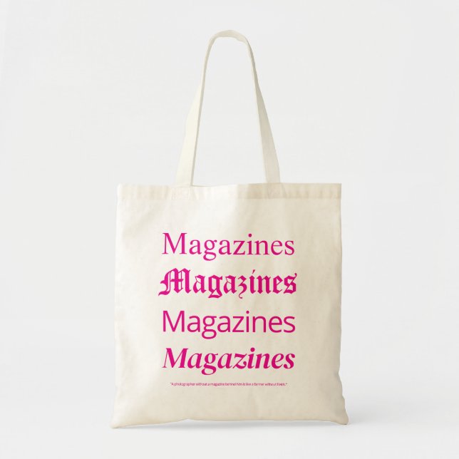 Pink Magazines Tote Bag, Trendige Mode-Tasche Tragetasche (Vorne)