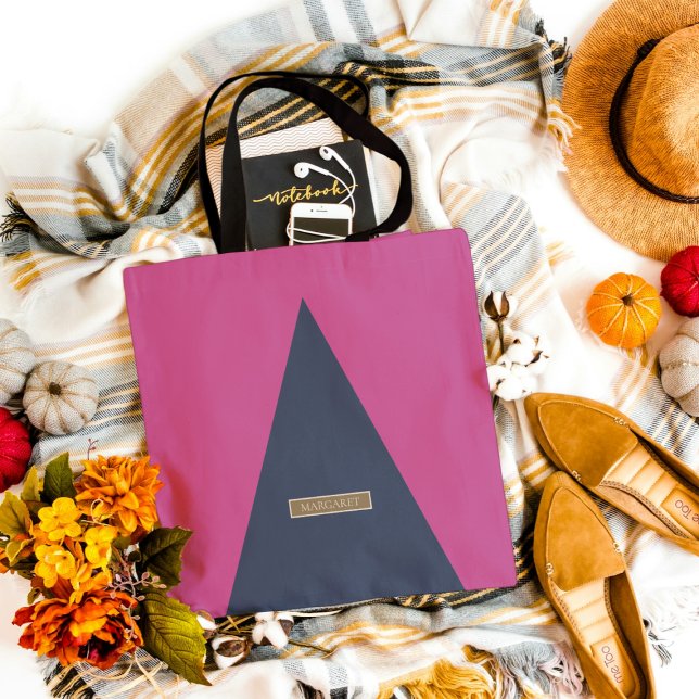 Pink Magenda Blue Classic Moderne Minimal Tote Tas Tasche (Von Creator hochgeladen)