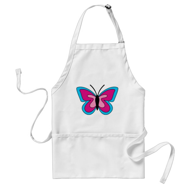 Pink Magenta Blue Butterfly Schürze (Vorne)