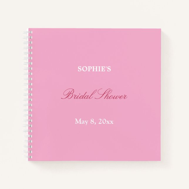 Pink Magenta Brautparty Gästebuch Notizbuch (Vorderseite)