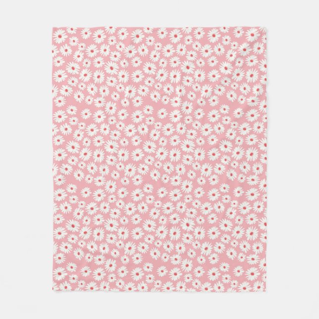 Pink magenta daisa Blume Muster Fleecedecke (Vorderseite)