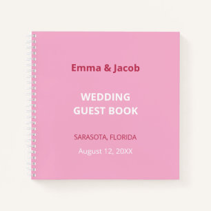 Pink Magenta Modern Mariage Livre d'invité