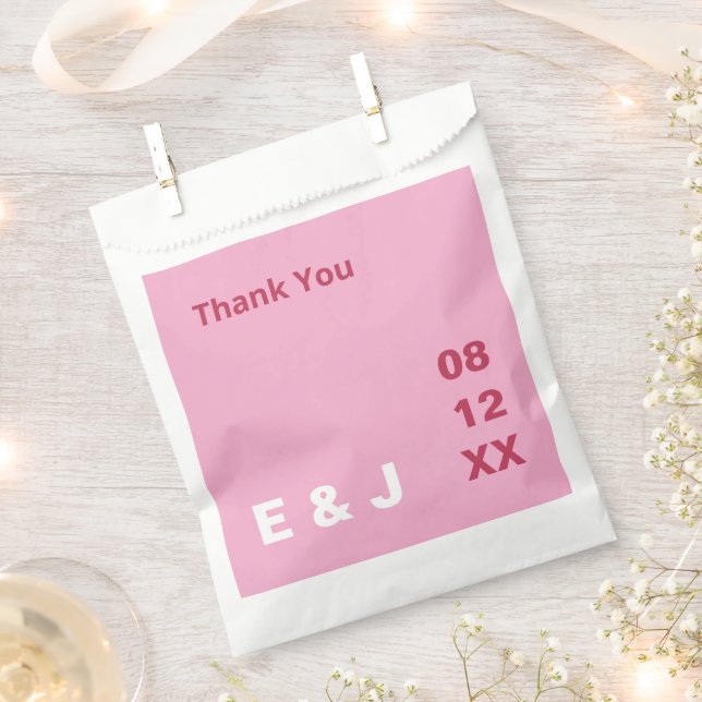 Pink Magenta Moderne Gastgeschenk Hochzeit Taschen Geschenktütchen (Ausgeschnitten)