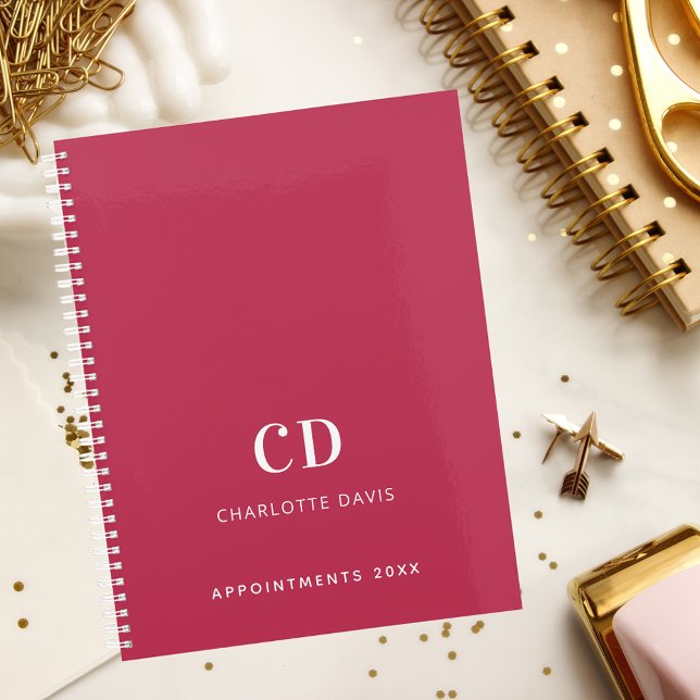 Pink magenta monogram initials 2026 planer (Von Creator hochgeladen)